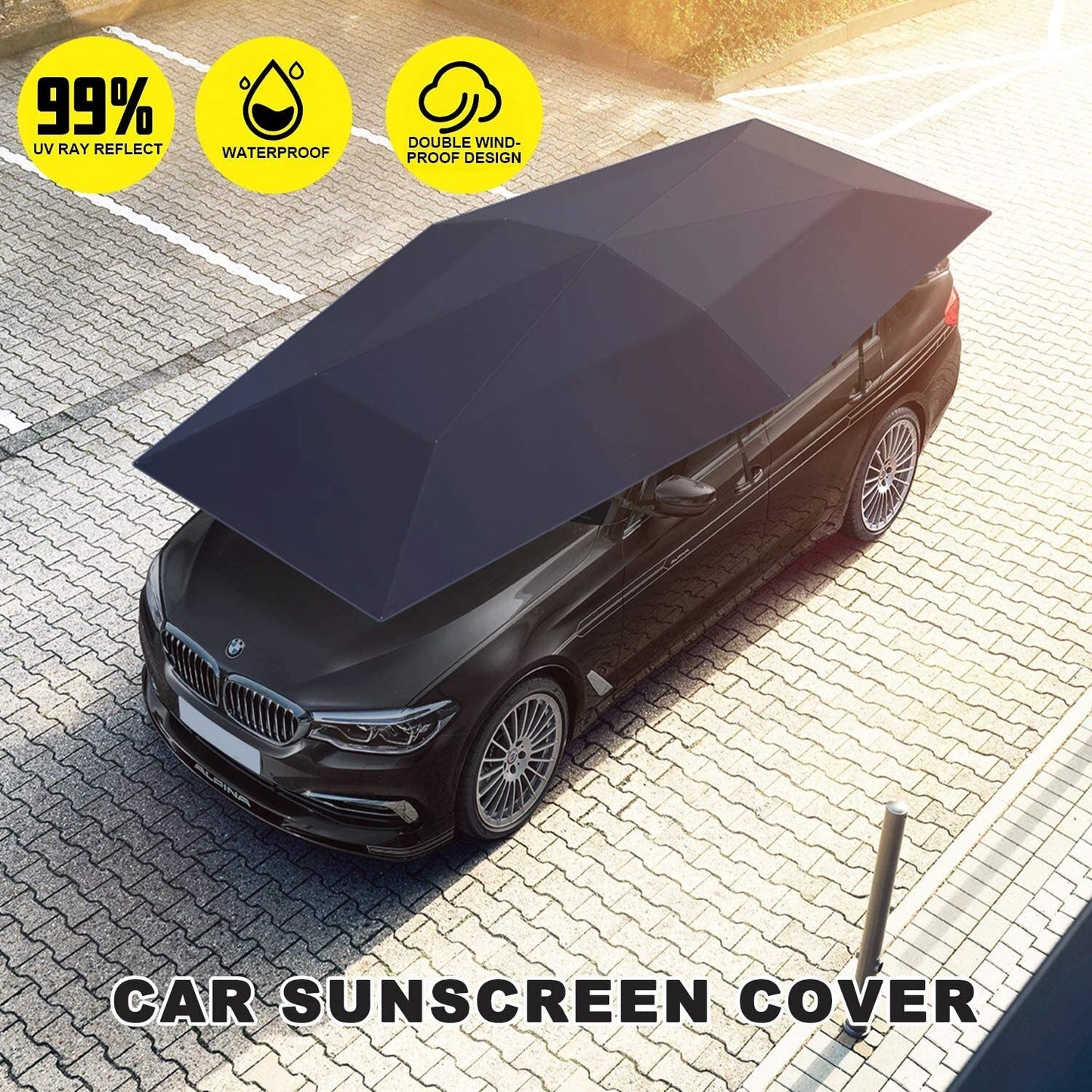 Auvent Carport d'été Anti-UV Parapluie à commande sans fil