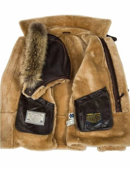 Blouson Parka Pilote en Peau de Mouton