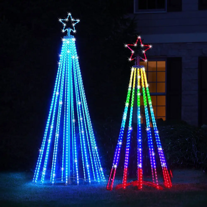 Arbre de Noël animé à LED multicolores de 6.4FT pour l'extérieur