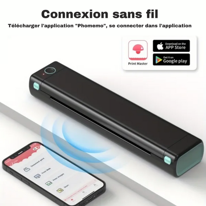 Imprimante portable sans fil, compatible avec les téléphones et les ordinateurs portables