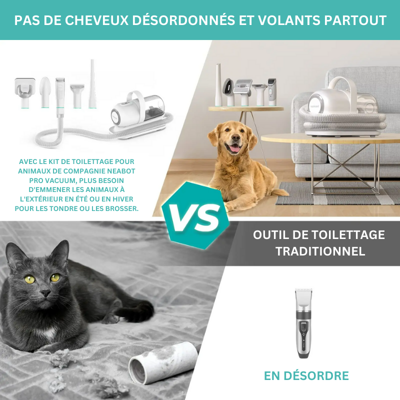 Neabot™ - Kit de Toilettage Professionnel pour Animaux