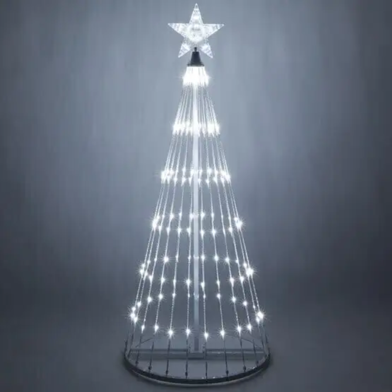 Arbre de Noël animé à LED multicolores de 6.4FT pour l'extérieur