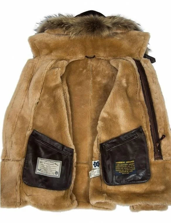 Blouson Parka Pilote en Peau de Mouton