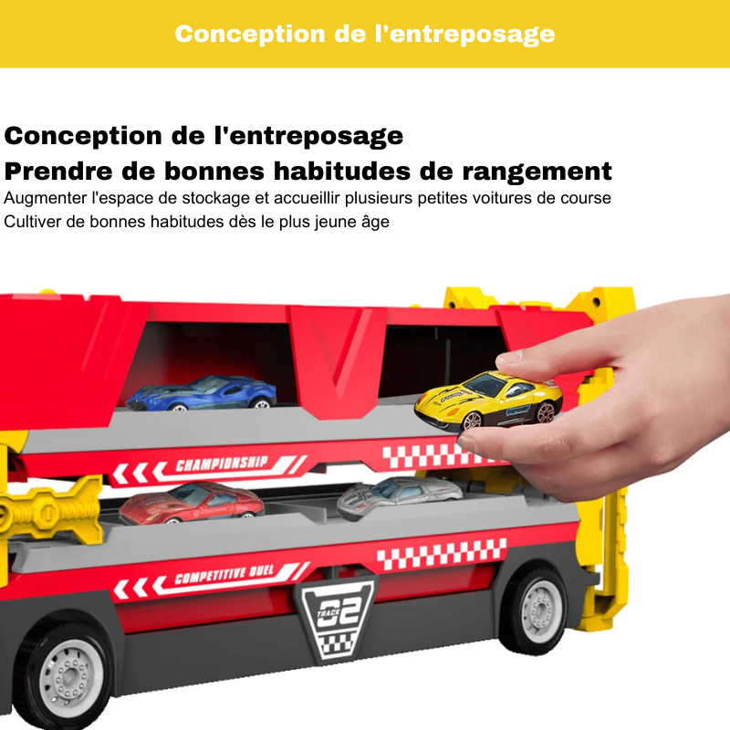 Camion Mega Hauler avec piste de course d'éjection